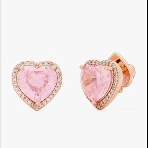 Kate Spade My Love Pink Heart Stud Earrings - NIB